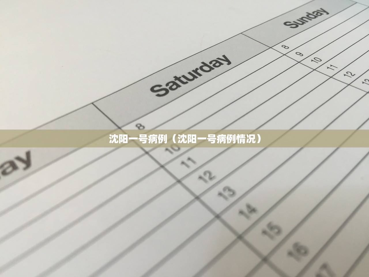 沈阳一号病例（沈阳一号病例情况）