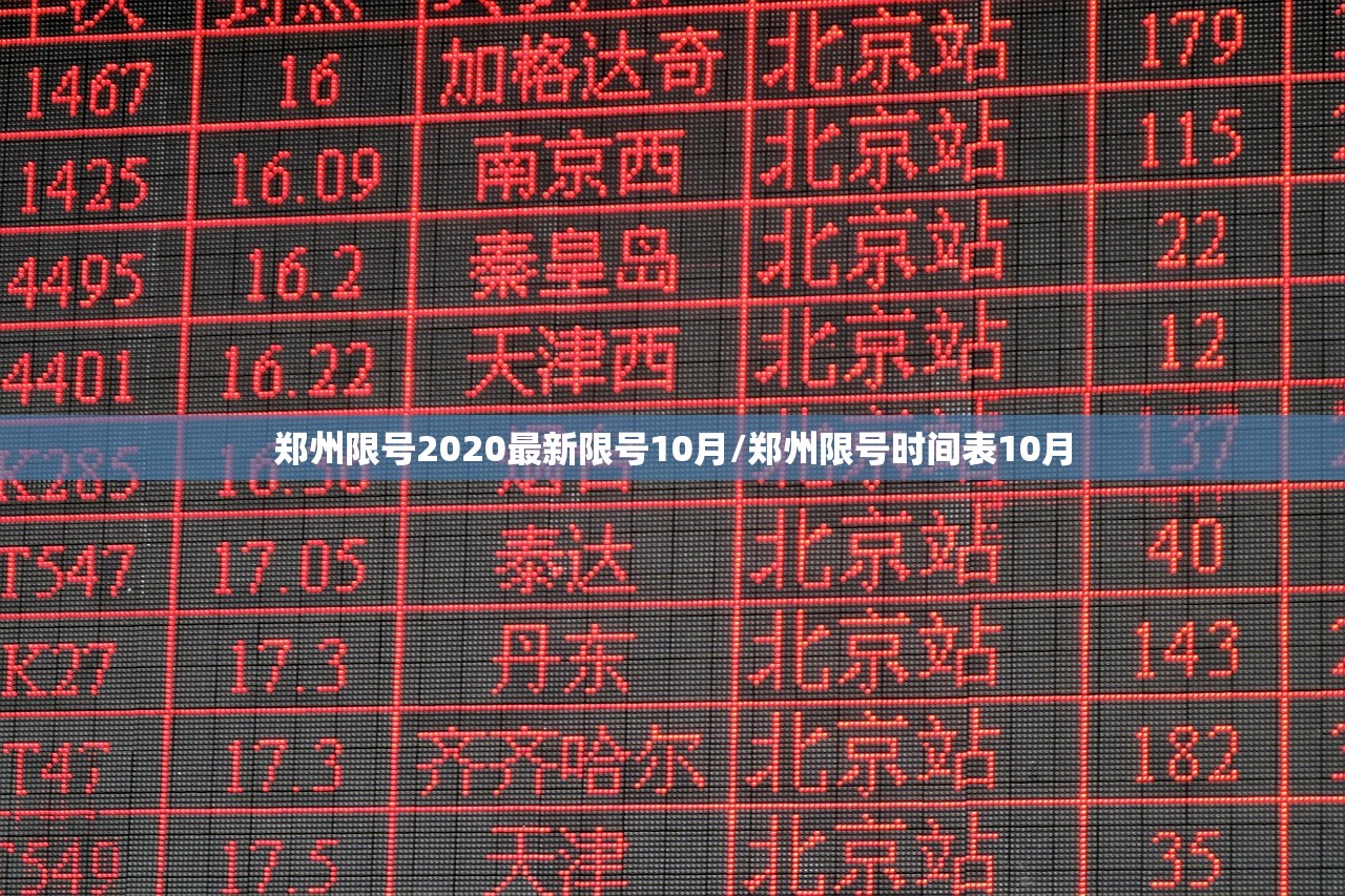 郑州限号2020最新限号10月/郑州限号时间表10月