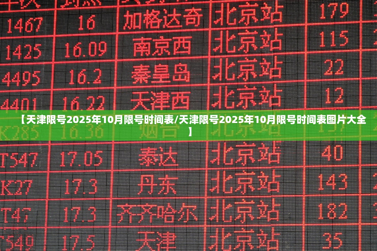 【天津限号2025年10月限号时间表/天津限号2025年10月限号时间表图片大全】